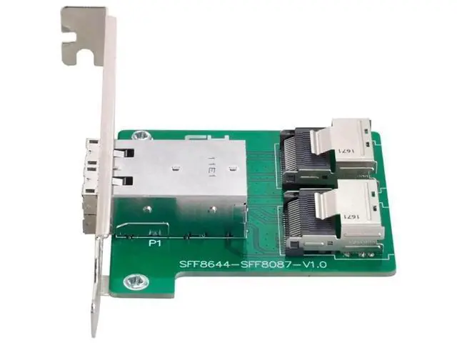 Alt view image 5 of 7 - Mini SAS 2 SFF-8644 to Dual SFF-8087 Internal HD Storage Adapter Card with Bracket, Server RAID Controller Data Converter for HDD SSD Disk Array