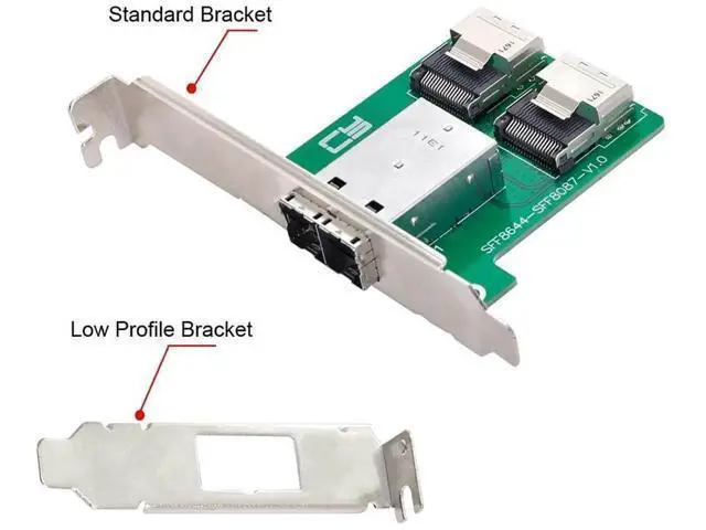 Alt view image 4 of 7 - Mini SAS 2 SFF-8644 to Dual SFF-8087 Internal HD Storage Adapter Card with Bracket, Server RAID Controller Data Converter for HDD SSD Disk Array