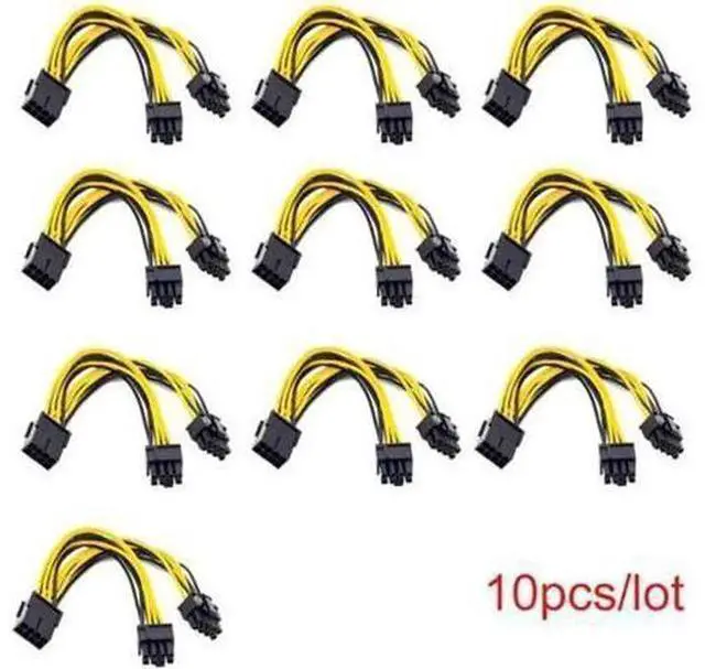 Main image of 20cm PCIe 8 Pin to Dual 8 (6+2) Pin GPU Power Splitter Cable, VGA Graphics Card Adapter Cord for BTC Mining Rigs
