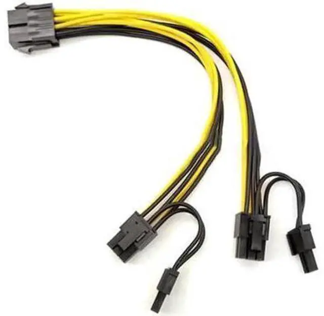 Alt view image 3 of 5 - 20cm PCIe 8 Pin to Dual 8 (6+2) Pin GPU Power Splitter Cable, VGA Graphics Card Adapter Cord for BTC Mining Rigs