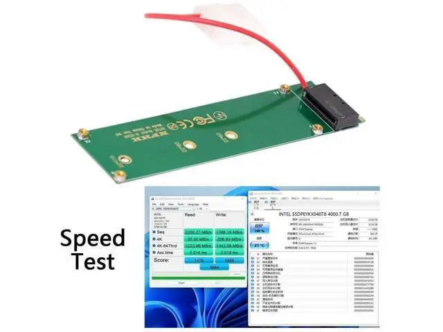 Alt view image 7 of 7 - EDSFF E1.S 1U Short Ruler GEN-Z SSD to M.2 NVMe NGFF M-Key PCIe x4 Host Carrier Adapter with 4Pin External Power Supply for Server & Workstation Storage Expansion