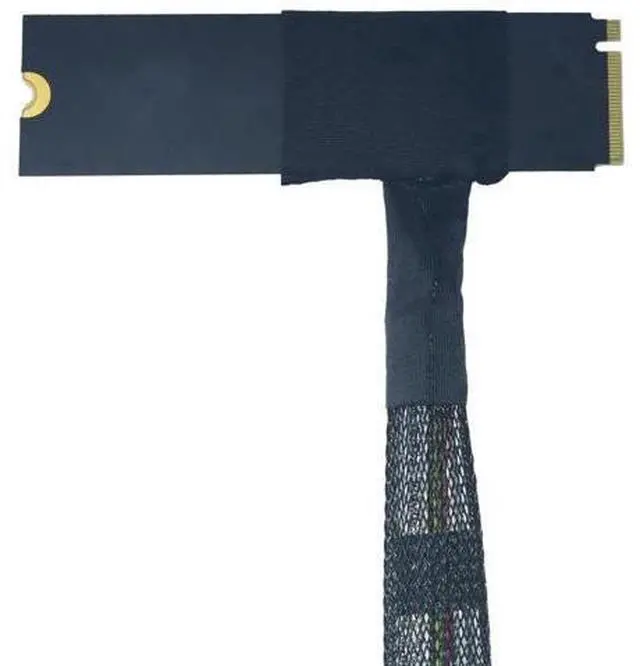 Alt view image 2 of 5 - PCIe 5.0 M.2 to U.2 Adapter Cable, M.2 NVMe to SFF-8639 U.2 SSD Converter Cord with 15Pin SATA Power, Bottom Side Exit Design, 50cm/1.6ft Length for Servers Workstations NAS Storage