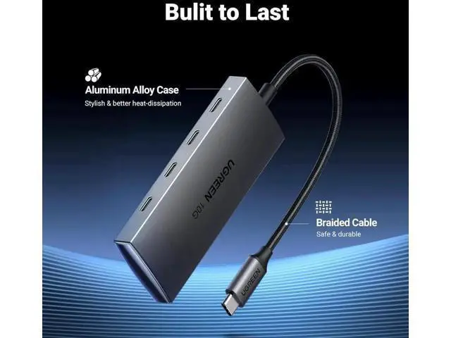 Alt view image 2 of 7 - UGREEN 10Gbps USB C Hub, 4-Port USB 3.2 Gen2 Multiport Splitter, High Speed Data Only Type C Adapter Compatible with MacBook Air Pro, iMac, iPad Pro, iPhone 15 Series, Galaxy S23 & All USB-C Devices