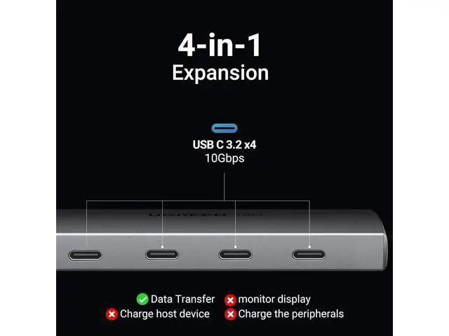 Alt view image 5 of 7 - UGREEN 10Gbps USB C Hub, 4-Port USB 3.2 Gen2 Multiport Splitter, High Speed Data Only Type C Adapter Compatible with MacBook Air Pro, iMac, iPad Pro, iPhone 15 Series, Galaxy S23 & All USB-C Devices
