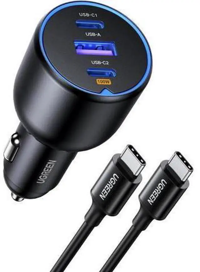 Main image of UGREEN 130W Dual USB C Car Charger Adapter, PD 100W+30W Fast Charging Car Charger for iPhone 17/16/15 Series, Galaxy S24 Ultra, iPad, MacBook