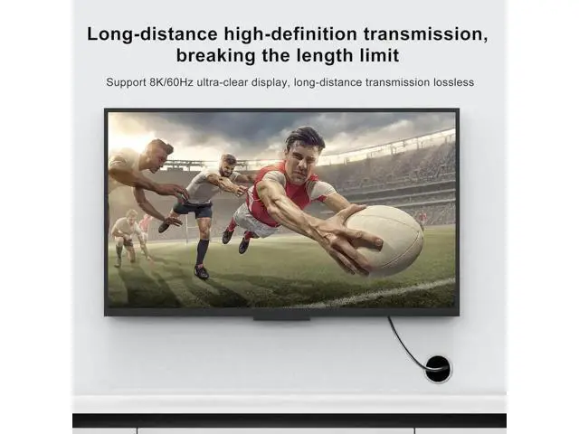Alt view image 4 of 7 - 100FT Male to Male Fiber Optic HDMI 2.1 Cable, 48Gbps 8K@60Hz 4K@120Hz with Standard & Micro HDMI Adapters for PS5 PC HDTV
