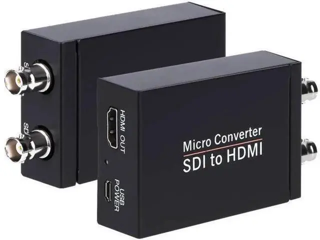 Main image of Black SDI to HDMI Converter with SDI Loop Through & Audio De-embedder, Auto Detect 3G-SDI/HD-SDI/SD-SDI, Extract Stereo Audio