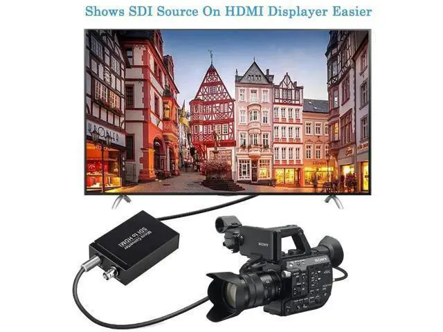 Alt view image 5 of 7 - Black SDI to HDMI Converter with SDI Loop Through & Audio De-embedder, Auto Detect 3G-SDI/HD-SDI/SD-SDI, Extract Stereo Audio