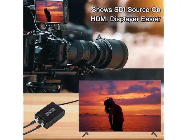 Alt view image 6 of 7 - Black SDI to HDMI Converter with SDI Loop Through & Audio De-embedder, Auto Detect 3G-SDI/HD-SDI/SD-SDI, Extract Stereo Audio