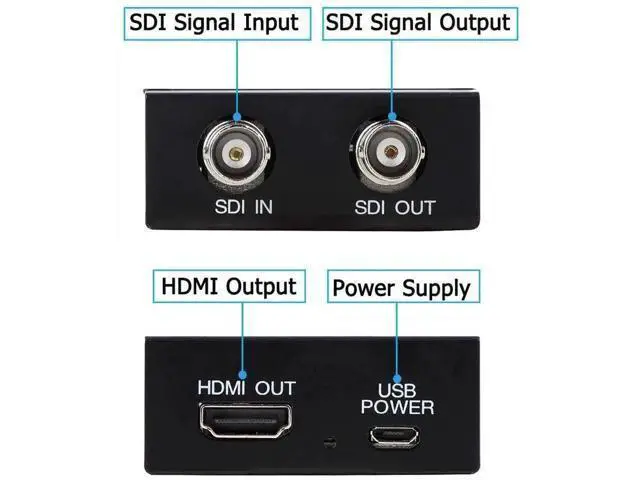 Alt view image 7 of 7 - Black SDI to HDMI Converter with SDI Loop Through & Audio De-embedder, Auto Detect 3G-SDI/HD-SDI/SD-SDI, Extract Stereo Audio