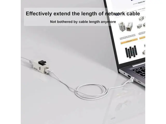 Alt view image 4 of 7 - 25 Pack Shielded Cat7 RJ45 Keystone Coupler Insert, 10Gbps STP Female to Female Ethernet Keystone Jack Extender Adapter, Compatible with Cat5e/Cat6/Cat6A/Cat7 Network Cables for Wall Plate Patch Panel