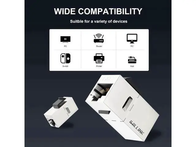 Alt view image 7 of 7 - 25 Pack Shielded Cat7 RJ45 Keystone Coupler Insert, 10Gbps STP Female to Female Ethernet Keystone Jack Extender Adapter, Compatible with Cat5e/Cat6/Cat6A/Cat7 Network Cables for Wall Plate Patch Panel