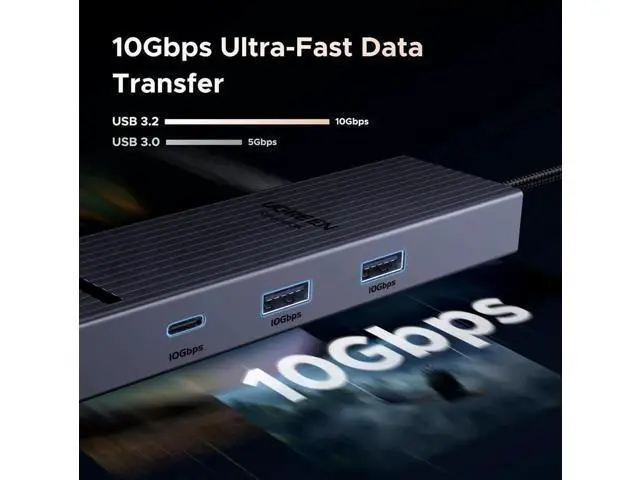 Alt view image 2 of 7 - UGREEN Revodok Pro 6 in 1 USB C Multiport Hub, Gigabit Ethernet Dock with 4K@60Hz HDMI, 100W PD Pass-Through Charging, 10Gbps USB-A & USB-C 3.2 Data Ports for MacBook M1/M2/M3, iPad, iPhone 16 Pro/Pro