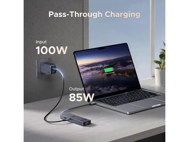 Alt view image 7 of 7 - UGREEN Revodok Pro 6 in 1 USB C Multiport Hub, Gigabit Ethernet Dock with 4K@60Hz HDMI, 100W PD Pass-Through Charging, 10Gbps USB-A & USB-C 3.2 Data Ports for MacBook M1/M2/M3, iPad, iPhone 16 Pro/Pro