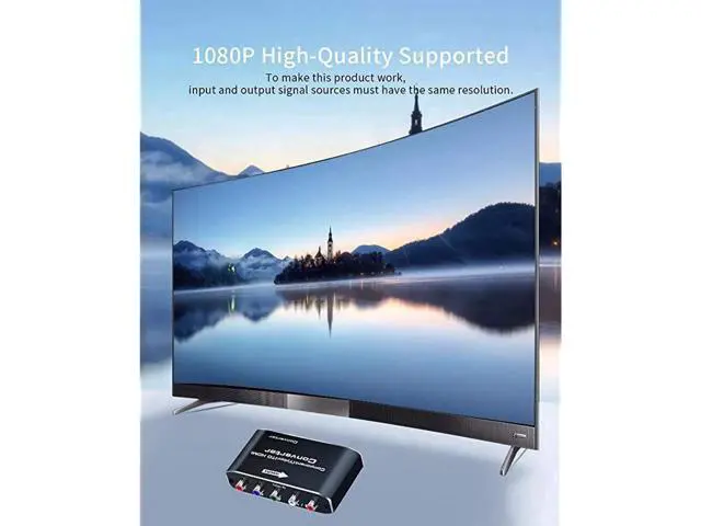 Alt view image 2 of 7 - 1080P YPbPr Component 5RCA RGB to HDMI Converter Adapter, Analog Component Video Stereo Audio to HDMI V1.4 Adapter Compatible DVD PSP Xbox PS2 N64 HDTV Monitor Projector