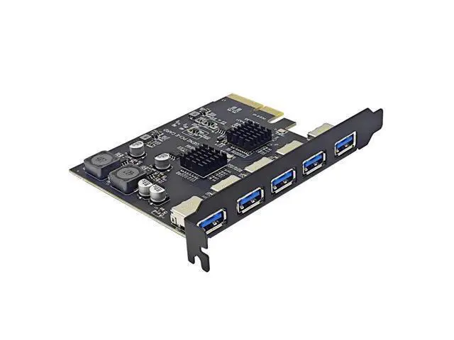Alt view image 3 of 4 - 5-Port PCIe USB 3.2 Gen 2 Expansion Card, PCI-E X4 to USB 3.1 Gen2 10Gbps Adapter, 3×USB-C & 2×USB-A Hub Controller for Desktop PC