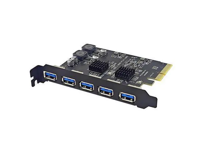 Alt view image 2 of 4 - 5-Port PCIe USB 3.2 Gen 2 Expansion Card, PCI-E X4 to USB 3.1 Gen2 10Gbps Adapter, 3×USB-C & 2×USB-A Hub Controller for Desktop PC