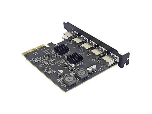 Alt view image 4 of 4 - 5-Port PCIe USB 3.2 Gen 2 Expansion Card, PCI-E X4 to USB 3.1 Gen2 10Gbps Adapter, 3×USB-C & 2×USB-A Hub Controller for Desktop PC