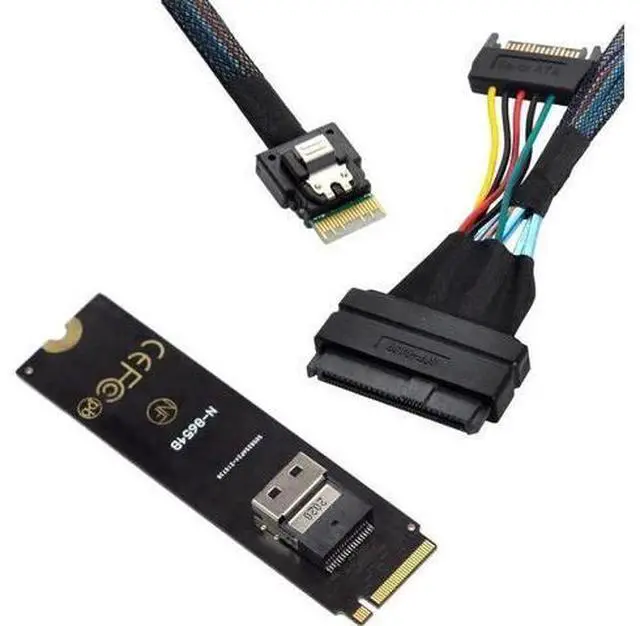 Main image of M-Key NGFF M.2 NVMe to SFF-8654 to SFF-8639 U.2 SSD Cable, Slimline SAS Mainboard PCIe SSD Adapter Cord for Server Workstation U.2 NVMe Storage Expansion