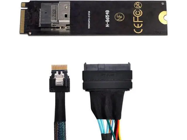 Alt view image 4 of 5 - M-Key NGFF M.2 NVMe to SFF-8654 to SFF-8639 U.2 SSD Cable, Slimline SAS Mainboard PCIe SSD Adapter Cord for Server Workstation U.2 NVMe Storage Expansion