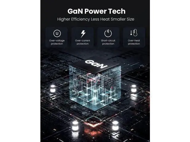 Alt view image 7 of 7 - 65W GaN 4-Port USB C Fast Charger PPS PD Type C Power Adapter Multi Port Fast Charging Block Compatible with MacBook Pro Air, iPhone, iPad Pro, Samsung Galaxy, Dell XPS & All USB-C Laptops
