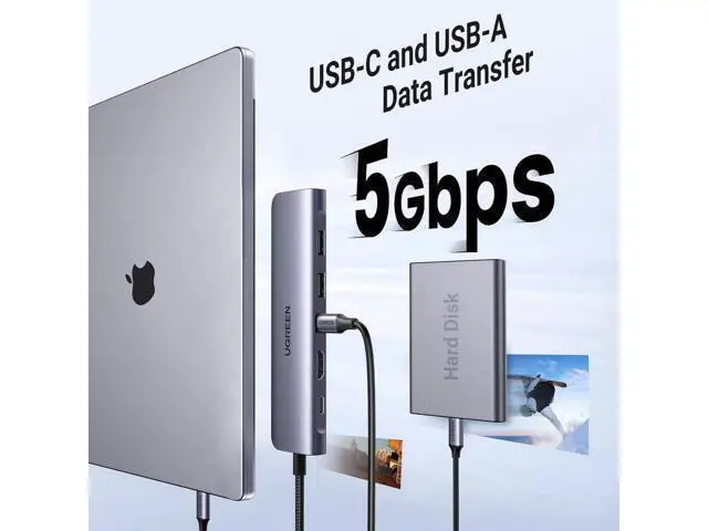 Alt view image 5 of 7 - UGREEN Revodok 1071 7 in 1 USB C Multiport Hub Dock with 4K HDMI, 100W PD Charging, 5Gbps USB-C & Dual USB-A Ports, SD TF Card Reader for USB-C Laptops Tablets