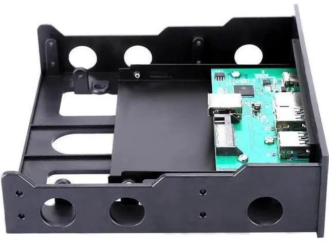 Alt view image 2 of 6 - 3.5 Inch PC Front Panel Media Dashboard, Internal Expansion Bay with USB 3.0 Hub, USB-C Port, SD/TF Card Reader, 3.5mm Audio Jack, Fits Optical & Soft Drive Bays for Desktop Computer