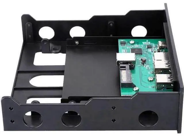 Alt view image 5 of 6 - 3.5 Inch PC Front Panel Media Dashboard, Internal Expansion Bay with USB 3.0 Hub, USB-C Port, SD/TF Card Reader, 3.5mm Audio Jack, Fits Optical & Soft Drive Bays for Desktop Computer
