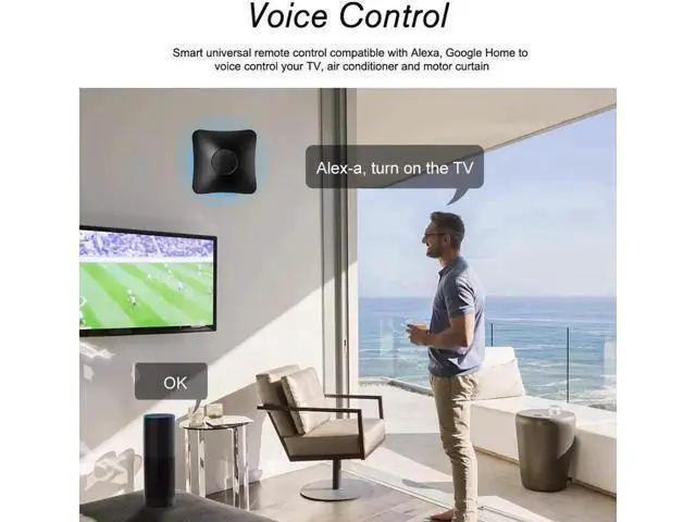 Alt view image 6 of 6 - RM4 Pro WiFi Smart Home Universal Remote Controller, 3-in-1 WiFi+IR+RF Blaster with App Timer Automation, Voice Control Hub Compatible with Alexa for TV, AC, Curtain, 433MHz RF Switches