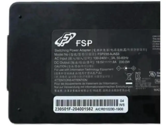 Alt view image 2 of 4 - 230W 19.5V 11.8A AC DC Power Adapter 5.5x2.5mm DC Connector Replacement for FSP FSP230-AJAS3 High-End Gaming Laptop Power Charger