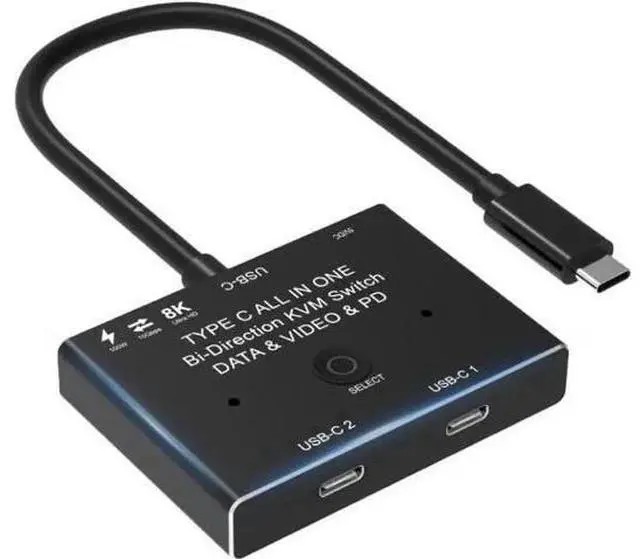 Main image of Bi-Directional USB-C 8K Switch, USB 3.1 Type-C Splitter Converter Supports 8K@30Hz, 4K@120Hz, 100W PD Charging & 10Gbps High-Speed Data Transfer