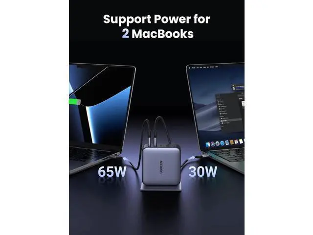 Alt view image 2 of 7 - UGREEN Nexode 100W GaN USB C Laptop Charger, 5-Port Multi Fast Charging Power Adapter Compatible with MacBook Pro/Air, iPhone 17/16/15, Galaxy S25/S24, Pixel 10/9, iPad Air, Steam Deck