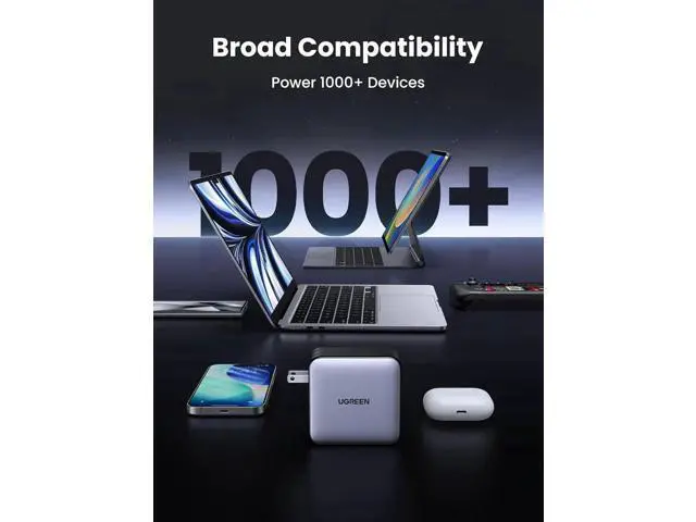 Alt view image 5 of 7 - UGREEN Nexode 100W GaN USB C Laptop Charger, 5-Port Multi Fast Charging Power Adapter Compatible with MacBook Pro/Air, iPhone 17/16/15, Galaxy S25/S24, Pixel 10/9, iPad Air, Steam Deck