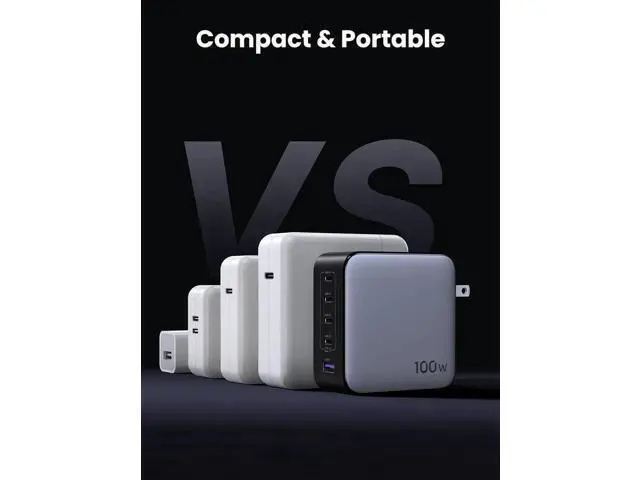 Alt view image 6 of 7 - UGREEN Nexode 100W GaN USB C Laptop Charger, 5-Port Multi Fast Charging Power Adapter Compatible with MacBook Pro/Air, iPhone 17/16/15, Galaxy S25/S24, Pixel 10/9, iPad Air, Steam Deck