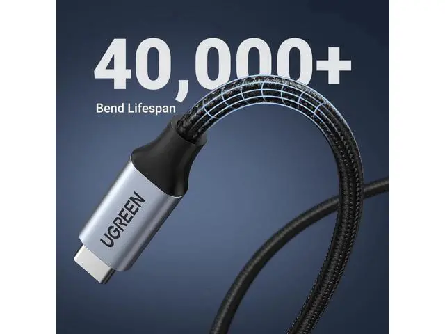 Alt view image 3 of 7 - 1.5Ft/0.5M UGREEN USB-C Extension Cable, 10Gbps Data & 100W Charging, Nylon Braided Type C Male to Female Extender Compatible with PSVR2, MacBook, iPad, USB-C Hub, Magsafe Charger, iPhone 15