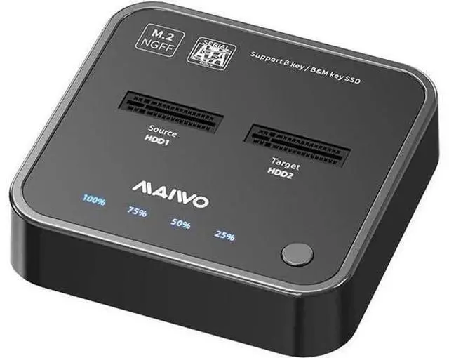 Main image of New Upgraded 2-Bay Tool-Free M.2 SATA Docking Station, Type-C 5Gbps B+M Key SSD Enclosure with Offline Clone & One-Click System Disk Copy