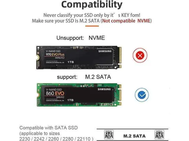 Alt view image 6 of 6 - New Upgraded 2-Bay Tool-Free M.2 SATA Docking Station, Type-C 5Gbps B+M Key SSD Enclosure with Offline Clone & One-Click System Disk Copy