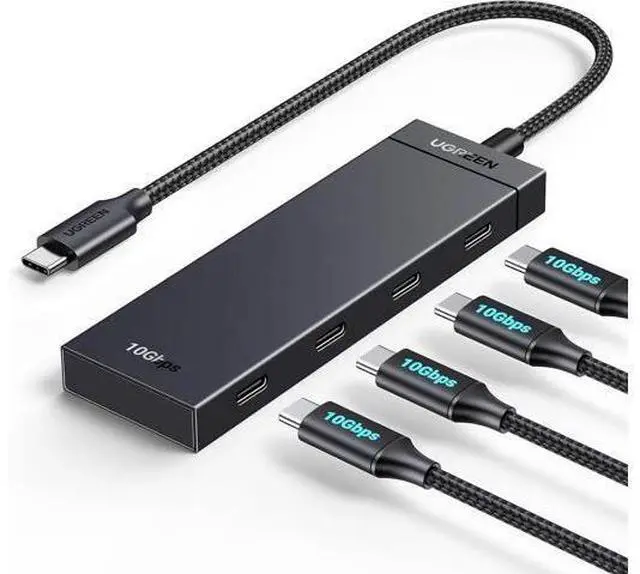 Main image of UGREEN 4-Port USB-C Data Hub, 10Gbps USB 3.2 Gen2 Multiport Adapter, 0.3ft Short Cable, Plug & Play, Data Only, Compatible with MacBook Pro/Air, iPad Pro, iPad mini 6, iPhone 15 Series