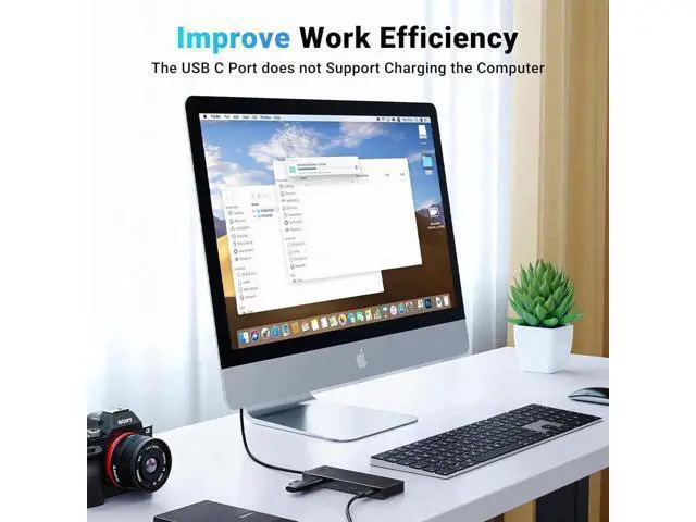 Alt view image 4 of 7 - UGREEN 4-Port USB-C Data Hub, 10Gbps USB 3.2 Gen2 Multiport Adapter, 0.3ft Short Cable, Plug & Play, Data Only, Compatible with MacBook Pro/Air, iPad Pro, iPad mini 6, iPhone 15 Series