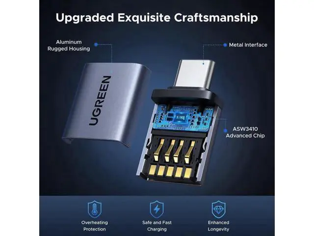 Alt view image 5 of 7 - 4 Pack UGREEN USB-C to USB 3.2 Adapter, 10Gbps Type-C Male to USB-A Female Converter, Compatible with MacBook, iMac, iPhone 17/16/15, iPad, Thunderbolt 4, Samsung Galaxy