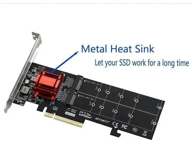 Alt view image 3 of 6 - M.2 M Key NVMe PCIe 3.1 Adapter Card, Support 2230/2242/2260/2280/22110 SSD with Low Profile Bracket