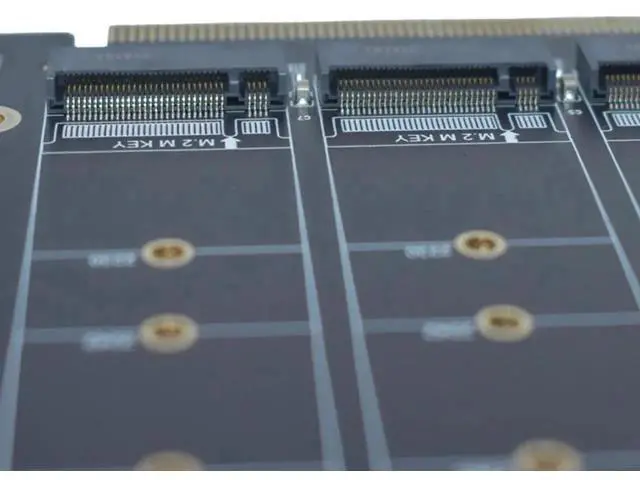 Alt view image 3 of 7 - PCIe 4.0 x16 M.2 Expansion Card, 4-Port M-Key NVMe SSD Adapter Supports 2280/2260/2242/2230 Drives