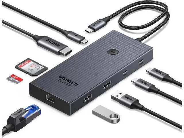 Main image of UGREEN Revodok Pro 9 in 1 USB C Docking Station, Multiport Hub with Gigabit Ethernet, 4K@60Hz HDMI, 100W PD Pass-Through Charging, USB-A Ports, SD & TF Card Reader, Compatible with MacBook M1/M2/M3/M4