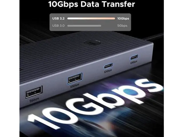 Alt view image 3 of 7 - UGREEN Revodok Pro 9 in 1 USB C Docking Station, Multiport Hub with Gigabit Ethernet, 4K@60Hz HDMI, 100W PD Pass-Through Charging, USB-A Ports, SD & TF Card Reader, Compatible with MacBook M1/M2/M3/M4