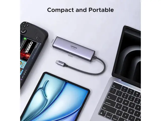 Alt view image 4 of 7 - UGREEN Revodok 7 in 1 USB C Multiport Hub with Gigabit Ethernet, 4K@60Hz HDMI, 100W PD Pass-Through Charging, USB-A Data Ports & SD/TF Card Reader, Compatible with MacBook M1/M2/M3, iPad, iPhone 15 Pr