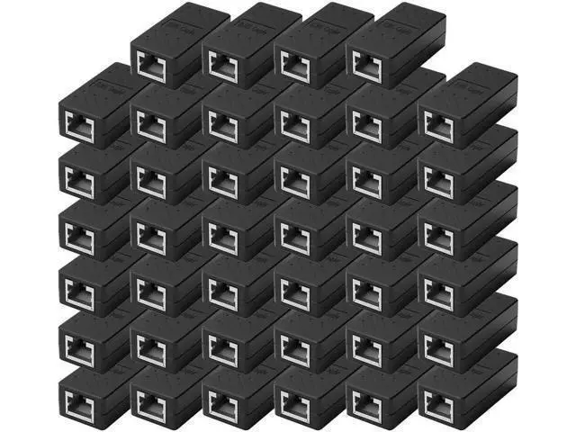 Alt view image 5 of 7 - 40 Pack Gigabit RJ45 Coupler, Female to Female Inline Ethernet Extender Connector Black, LAN Cable Extension Adapter Compatible with Cat5 Cat5e Cat6 Cat7 Cat8 Network Cables