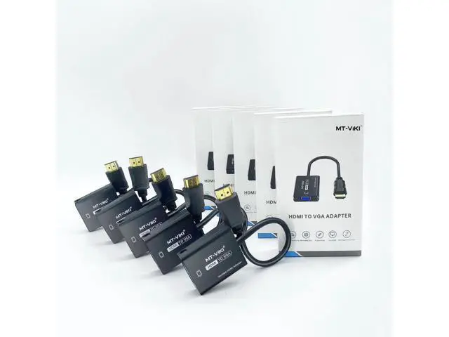 Alt view image 2 of 6 - 5 Pack MT-VIKI Gold-Plated HDMI Male to VGA Female Adapter, Digital HDMI to Analog VGA Video Converter for Laptop PC Monitor Projector HDTV Chromebook Raspberry Pi Roku Xbox