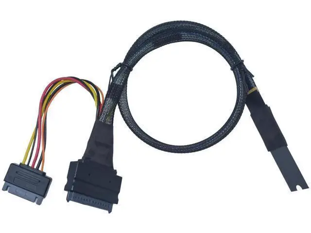 Alt view image 4 of 7 - PCIe 5.0 M.2 NVMe to SFF-8639 U.2 Adapter Cable with 15Pin SATA Power, Left Side Exit, 1.6FT (50CM) M.2 to U.2 SSD Converter Cord
