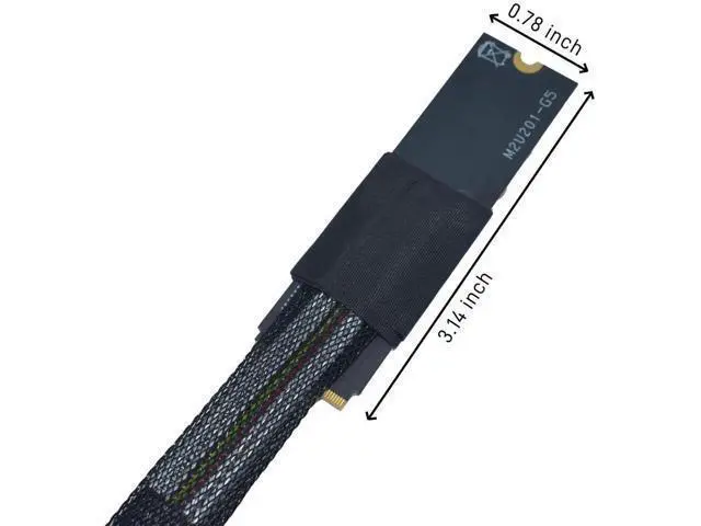 Alt view image 2 of 7 - PCIe 5.0 M.2 NVMe to SFF-8639 U.2 Adapter Cable with 15Pin SATA Power, Left Side Exit, 1.6FT (50CM) M.2 to U.2 SSD Converter Cord
