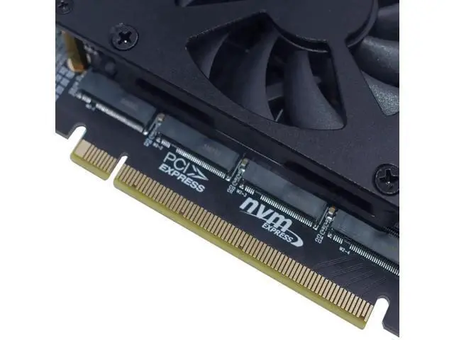 Alt view image 3 of 7 - PCIe 4.0 x16 4-Port M.2 NVMe Expansion Card with Ultra Quiet DC Brushless Cooling Fan, M Key M.2 SSD Adapter Supports 2230/2242/2260/2280 NVMe Drives for Desktop Workstation NAS Storage Upgrade